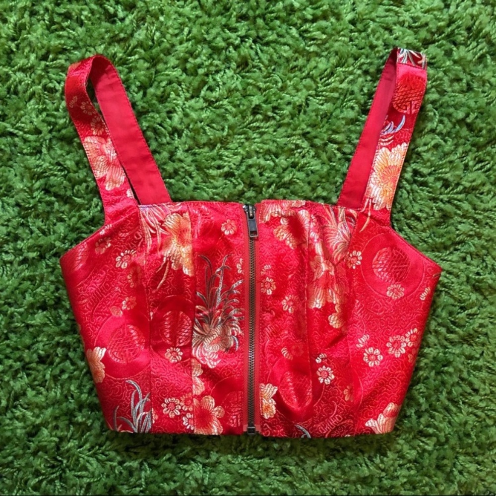 NWT Urban outfitters Kiki zip front Qipao tank.
